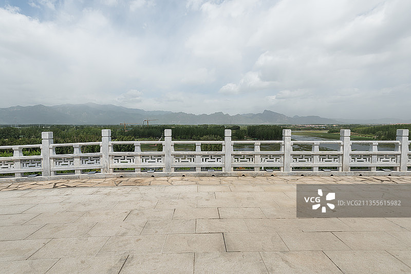 中国北京世园会永宁阁的园林建筑图片素材