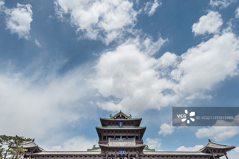 中国北京世园会永宁阁的园林建筑图片素材