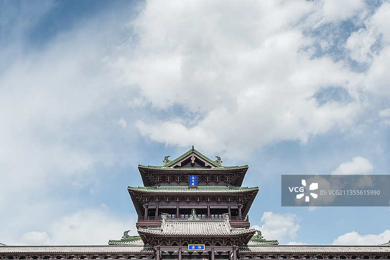 中国北京世园会永宁阁的园林建筑图片素材