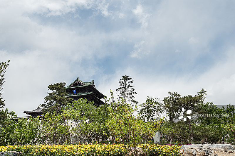 中国北京世园会永宁阁的园林建筑图片素材