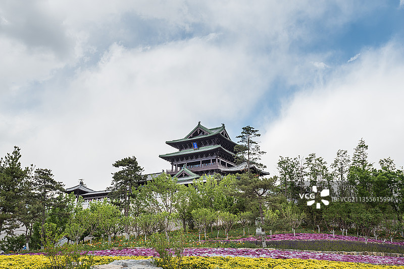 中国北京世园会永宁阁的园林建筑图片素材