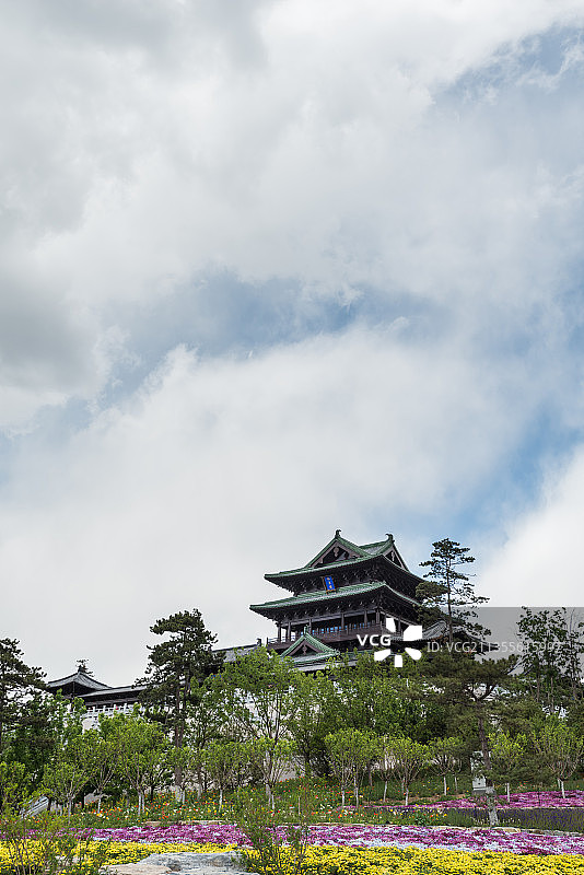 中国北京世园会永宁阁的园林建筑图片素材