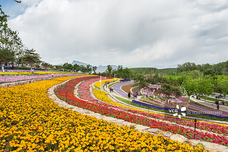 中国北京世园会永宁阁的园林建筑图片素材