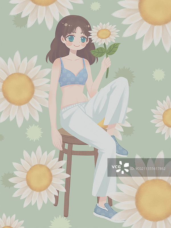 向日葵少女图片素材