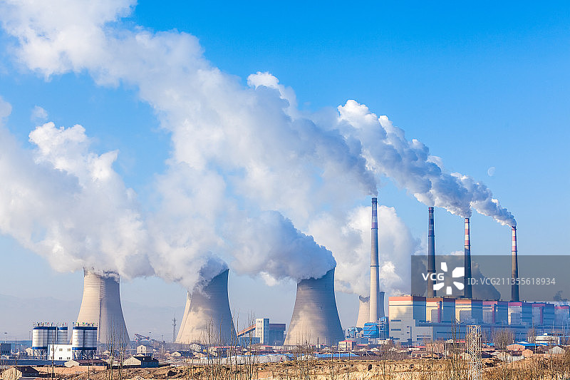 运转中的火力发电厂图片素材