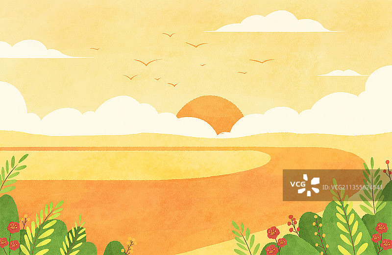 小清新扁平插画背景3图片素材