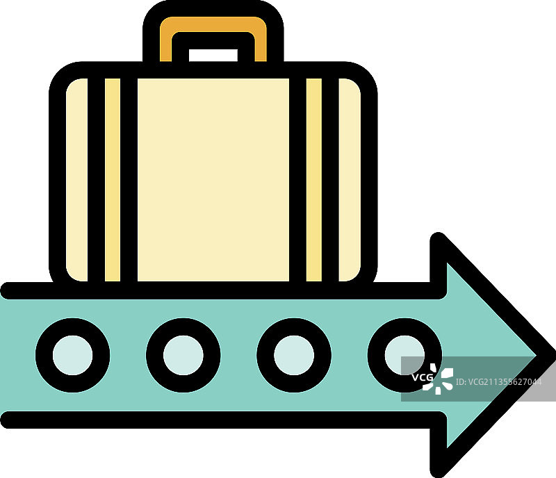 旅行包线性移动彩色轮廓图标图片素材