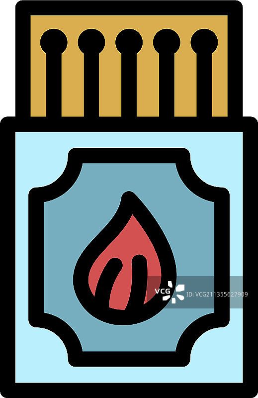 火柴盒图标彩色轮廓图片素材