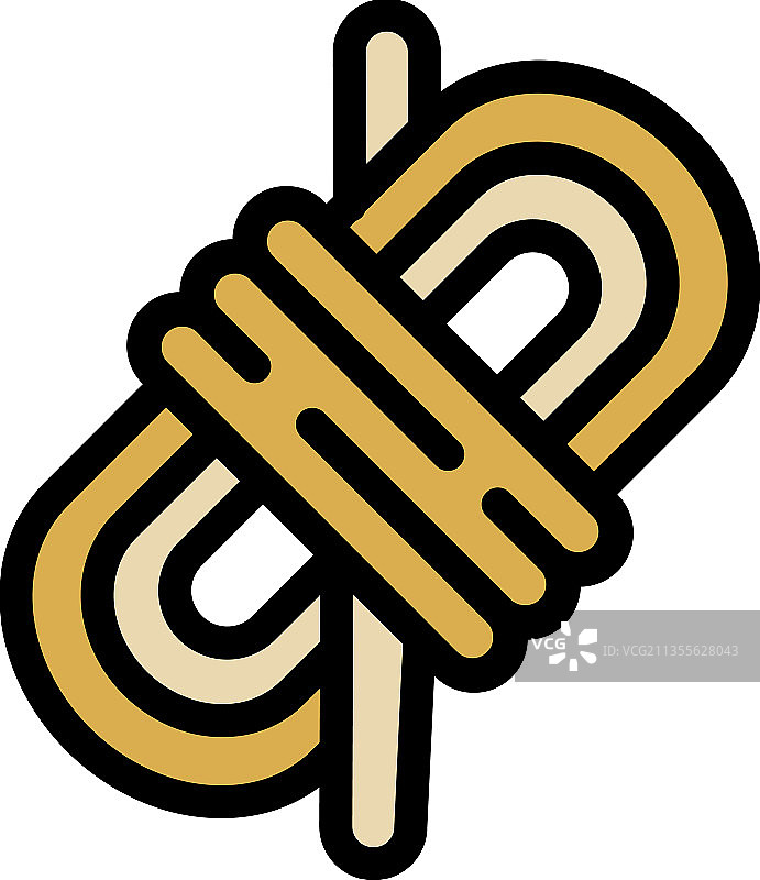 绳索山峰图标彩色轮廓图片素材