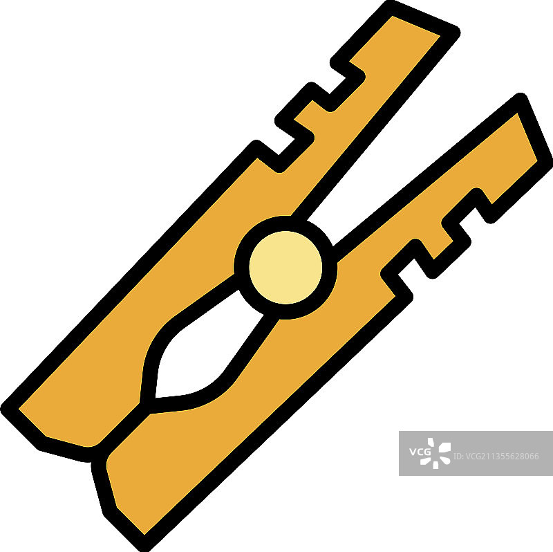 彩色轮廓晾衣夹图标图片素材