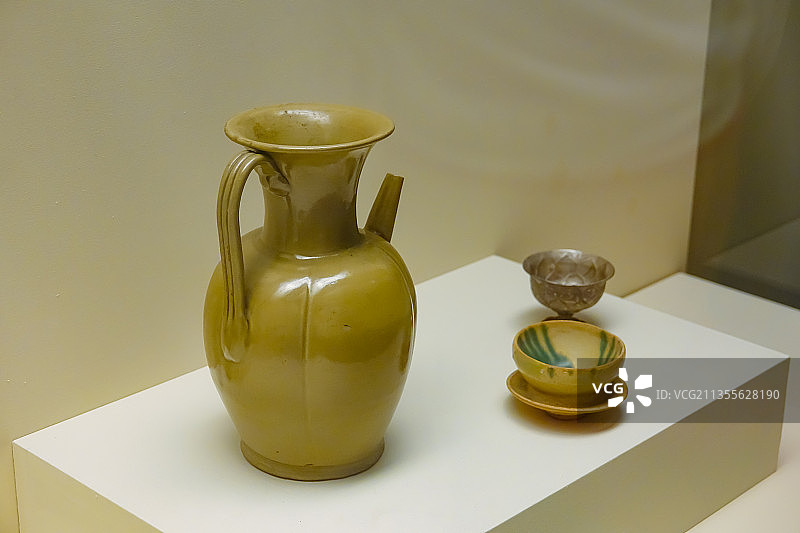 唐代越窑青瓷瓜棱注子 中国国家博物馆文物图片素材