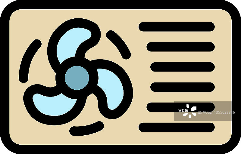 家用空调图标彩色轮廓图片素材