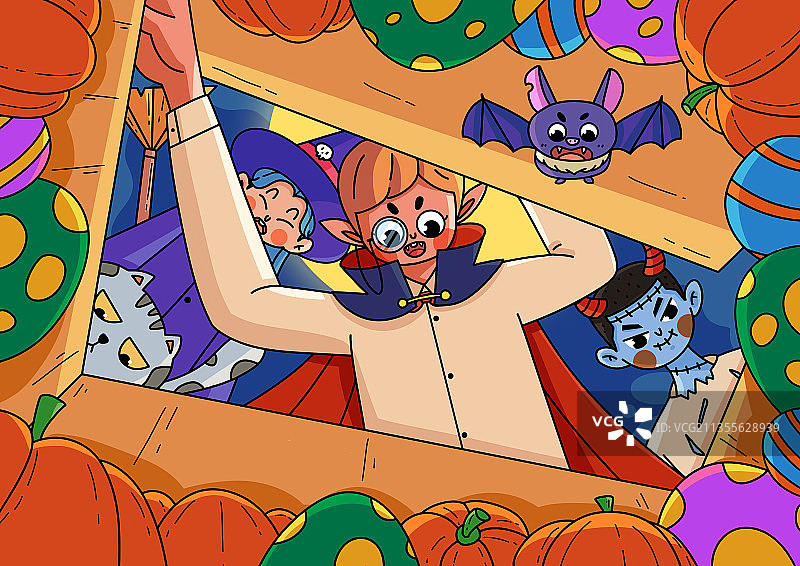 万圣节开箱礼物图片素材