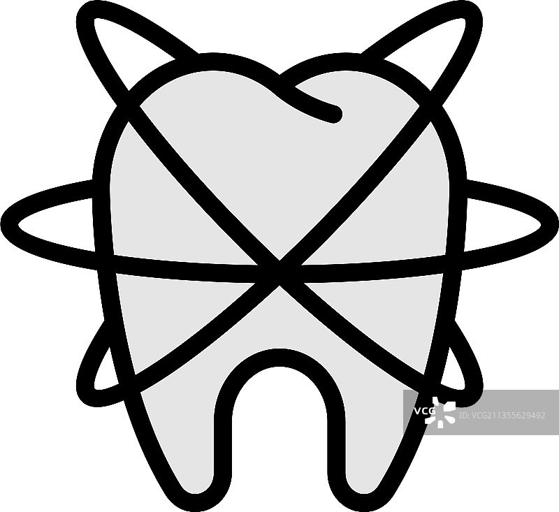 坚固的牙齿图标彩色轮廓图片素材