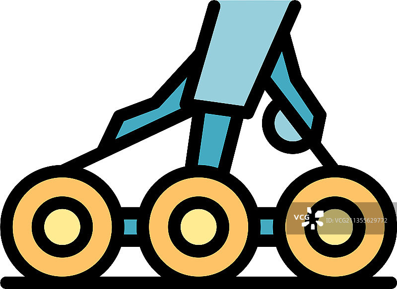 车轮飞机修理图标颜色轮廓图片素材