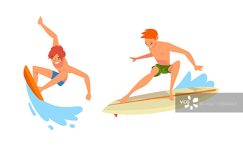 冲浪板上的冲浪者图片素材