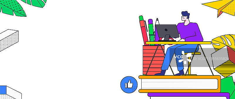 课程招生宣传互联网扁平矢量人物插画图片素材