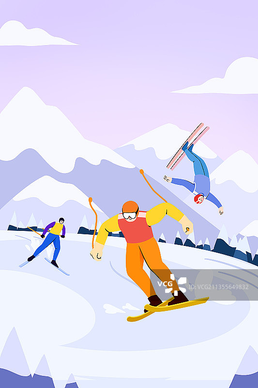 滑雪运动图片素材