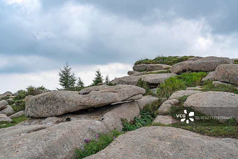 夏季冰山梁风景区岩石自然图片素材