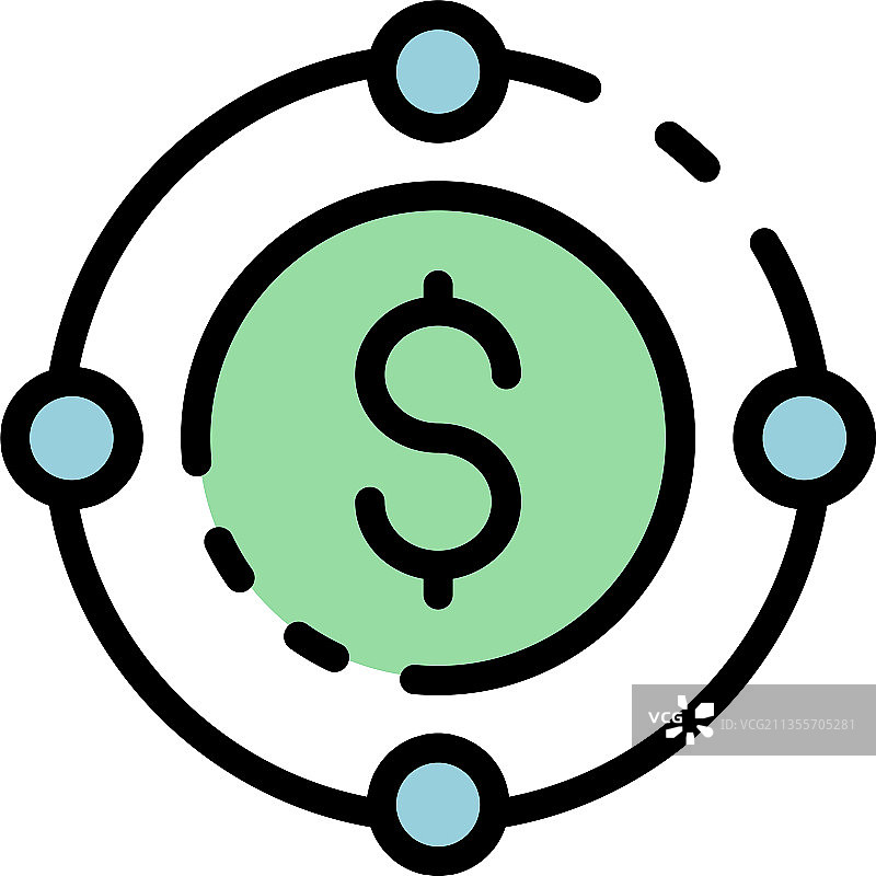 众筹创意彩色轮廓图标图片素材