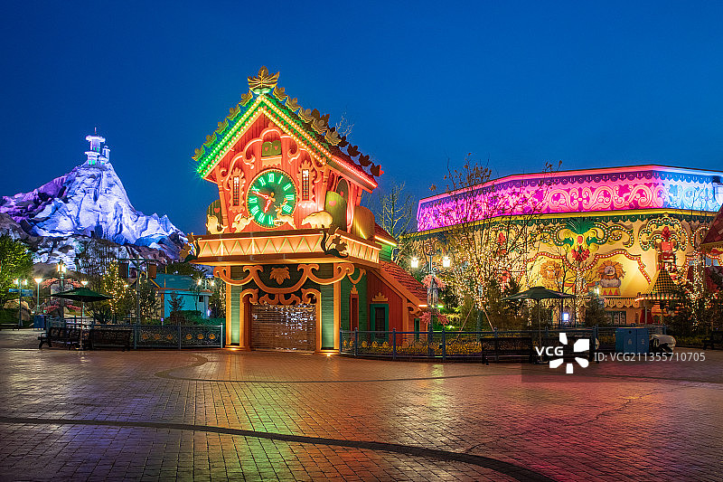 上海海昌海洋公园夜景照明图片素材