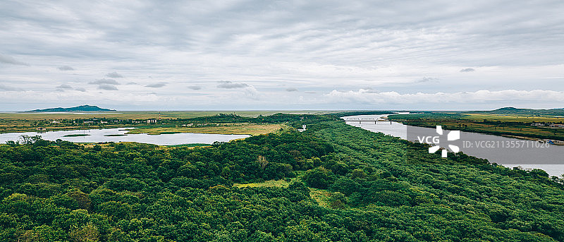 珲春防川一眼看三国图片素材