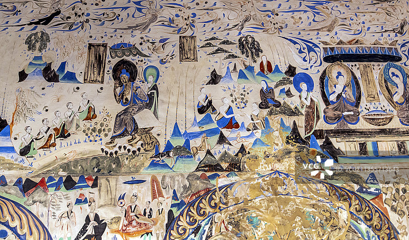 北京故宫“敦煌特展——复制洞窟展”：莫高窟第285窟（西魏）图片素材