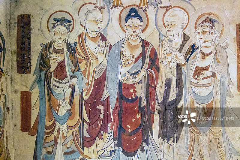 北京故宫“敦煌特展——复制洞窟展”：莫高窟第220窟（初唐）图片素材