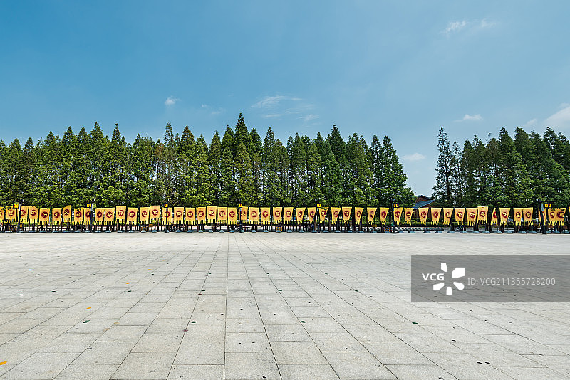 中国河南郑州新郑黄帝故里景区的姓氏广场图片素材