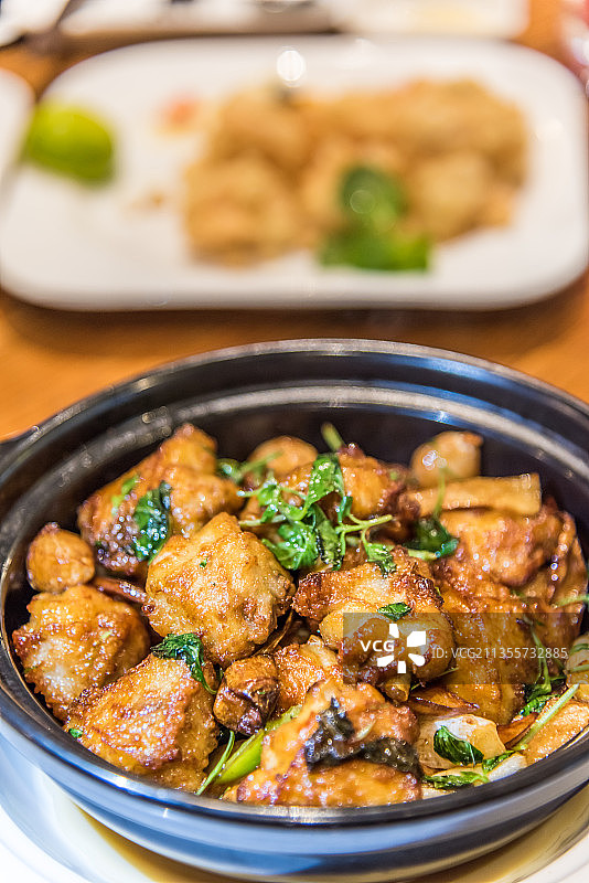 台式三杯鸡特写图片素材