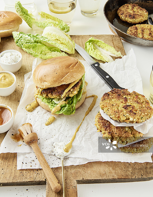 燕麦饼汉堡图片素材