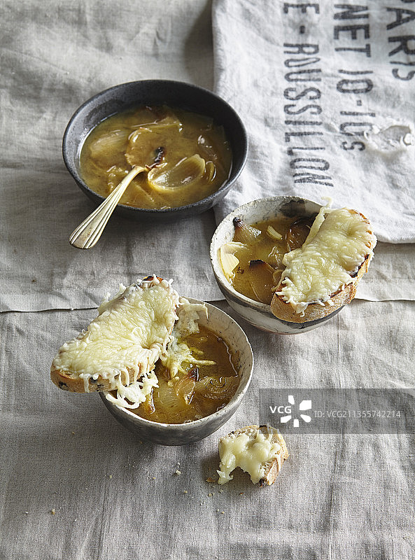 奶酪面包洋葱汤图片素材
