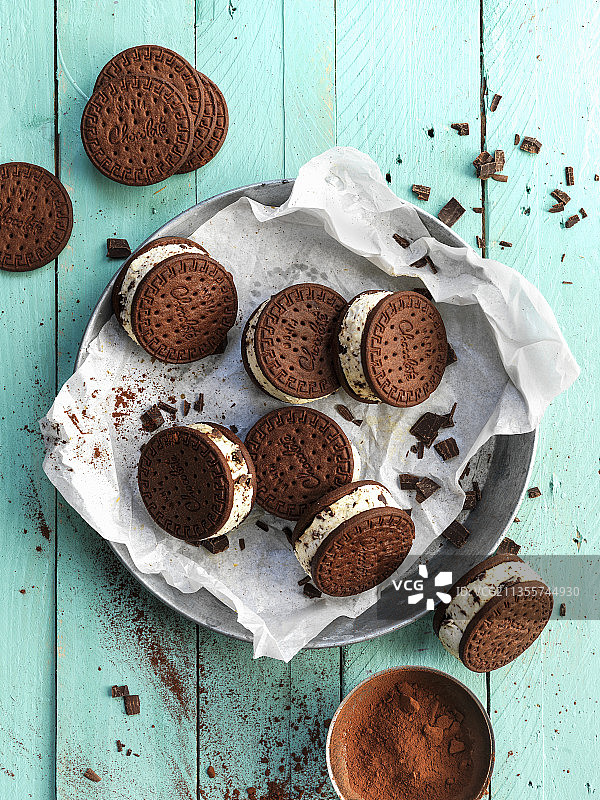 意式冰淇淋曲奇三明治图片素材