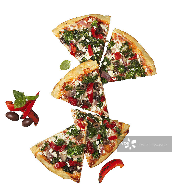 蔬菜地中海披萨图片素材