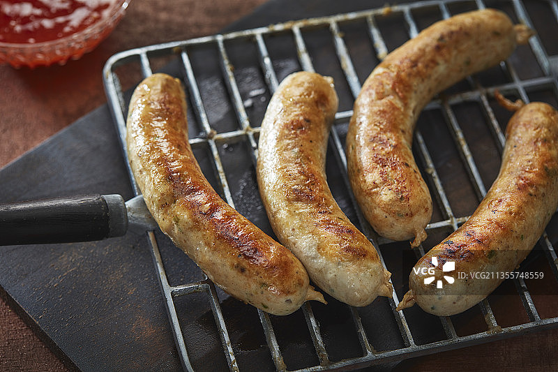 烤鸡肉香肠图片素材