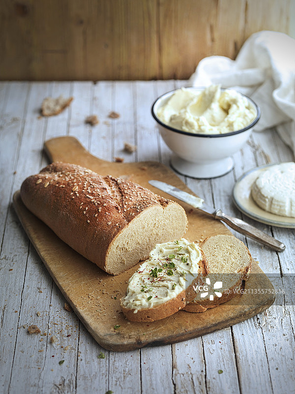 法式奶油奶酪面包图片素材