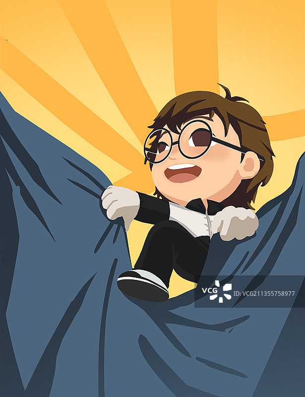 节日，卡通，人物，幕布，小孩图片素材