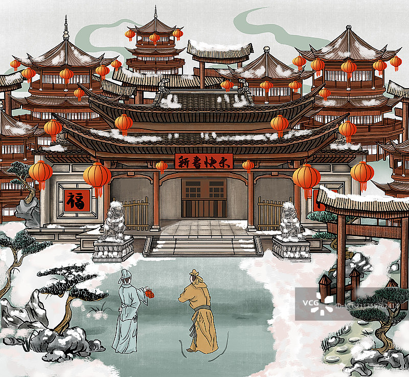 新年瑞雪图片素材