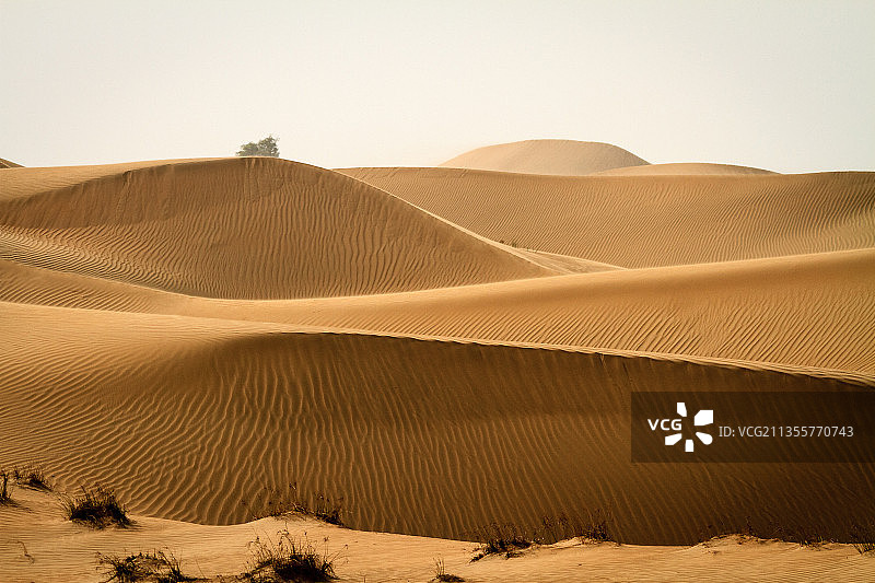 晴朗天空下的沙漠风景图片素材