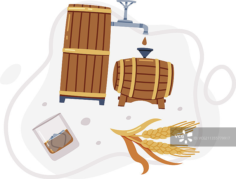 用于储存威士忌的木桶图片素材