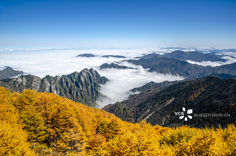 太白山秋色图图片素材