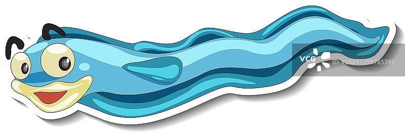 海鳗动物卡通贴纸图片素材