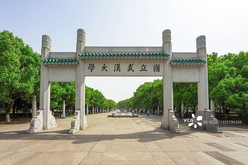 武汉大学校门图片素材