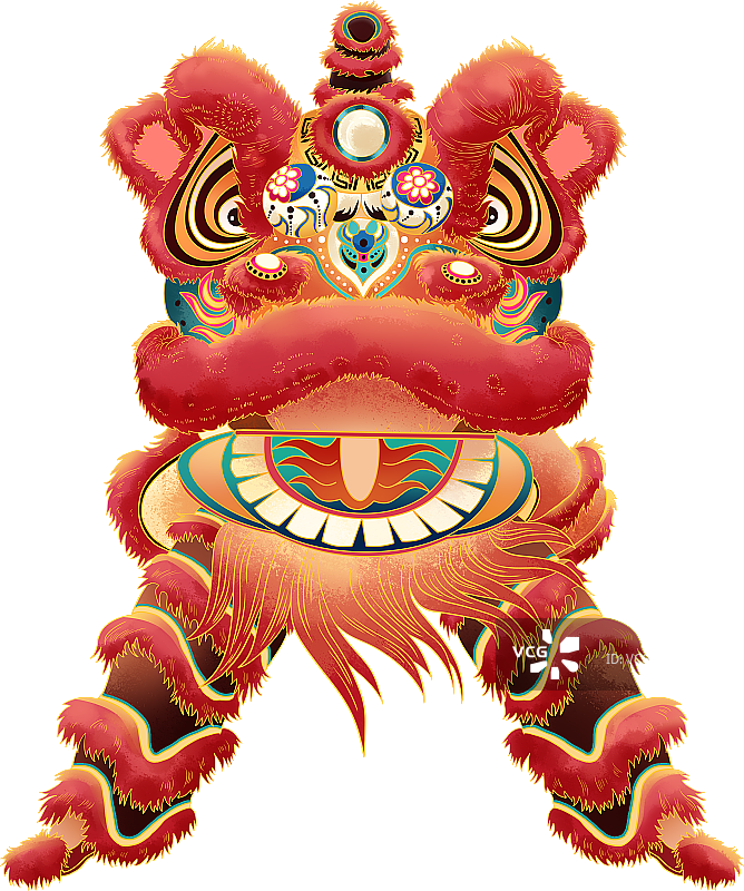 春节过年传统节目舞狮子图片素材