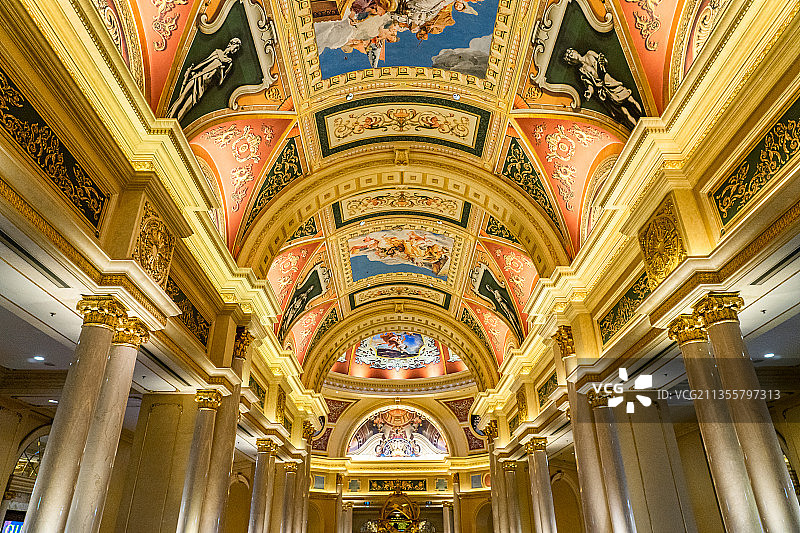 中国澳门威尼斯人酒店大堂内景图片素材