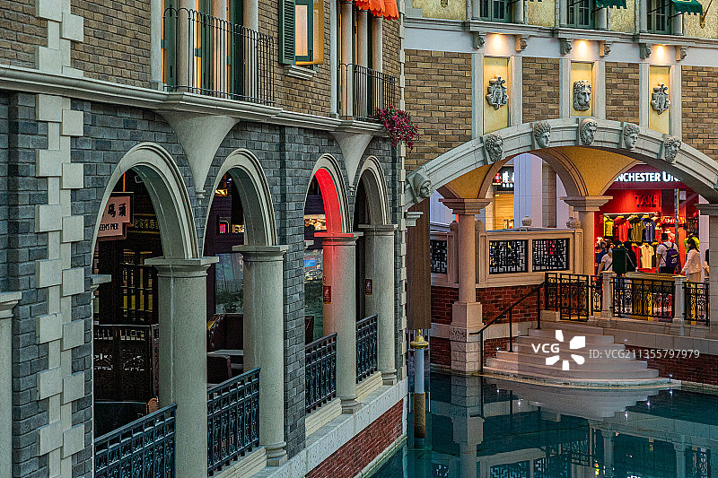 中国澳门威尼斯人度假村酒店大运河购物中心图片素材