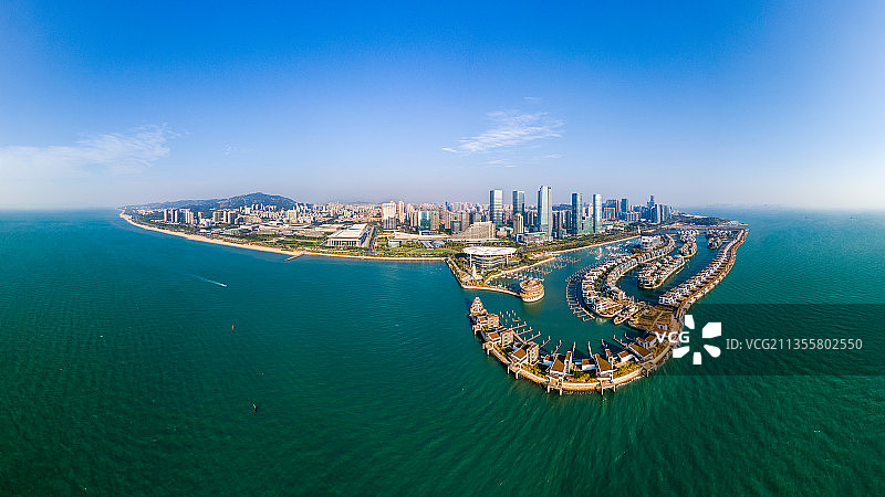 厦门东海岸线全景图片素材