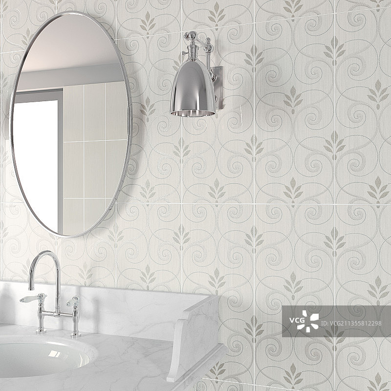 现代明亮瓷砖浴室图片素材