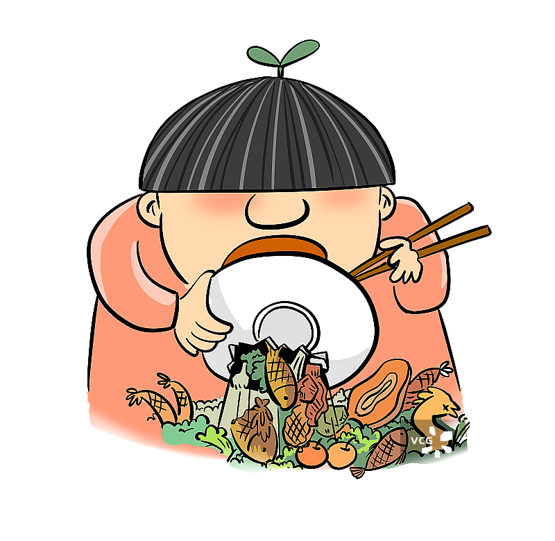 吃饭边吃边漏的女孩图片素材