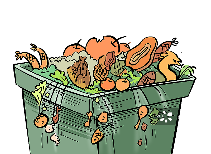 垃圾桶里的美食图片素材